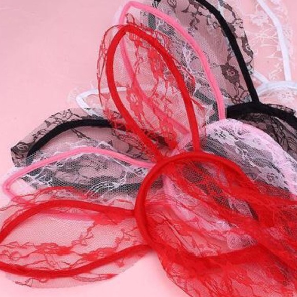 ??SEXY LACE BUNNY EARS HEADBAND VEIL *NWT*?? main image 2